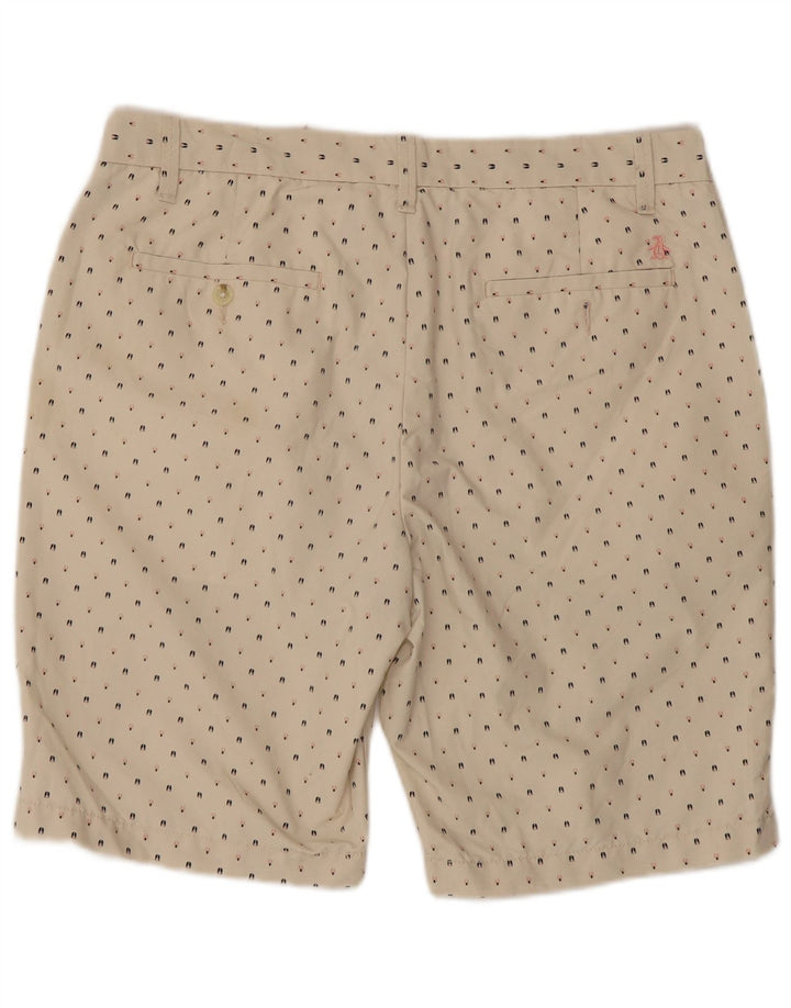 Shorts Chino masculino Penguin W34 grande algodão manchado bege