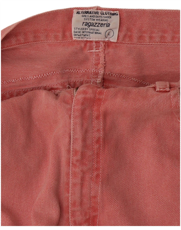 Jeans cônicos femininos vintage grandes W32 L29 rosa
