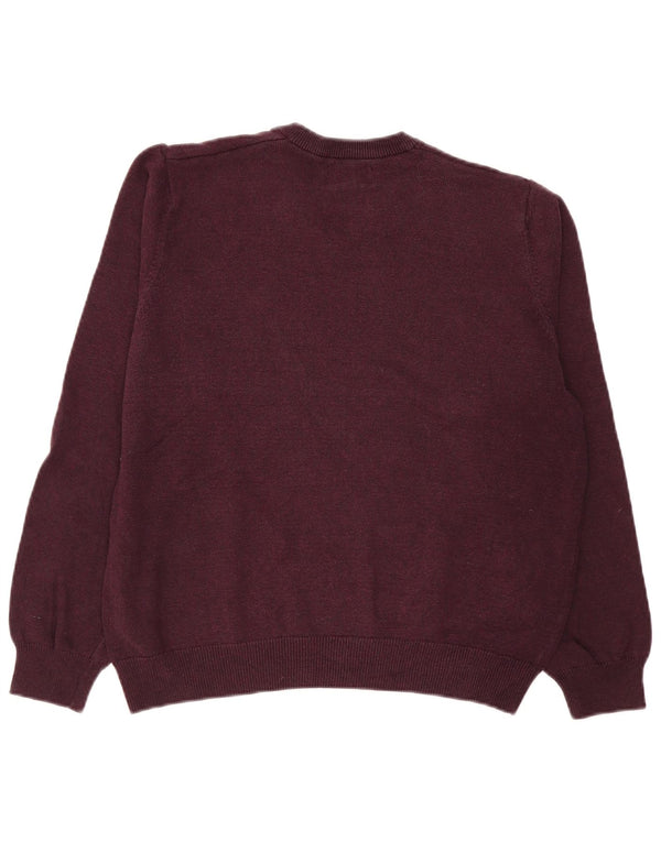 Suéter feminino Marks & Spencer com decote em V Reino Unido 14 Médio Borgonha