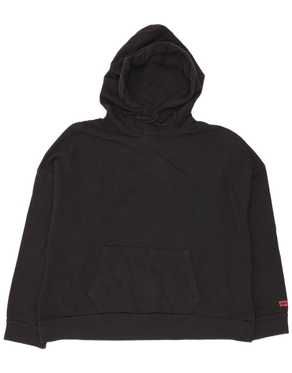 Suéter masculino com capuz oversized Levi's pequeno algodão preto