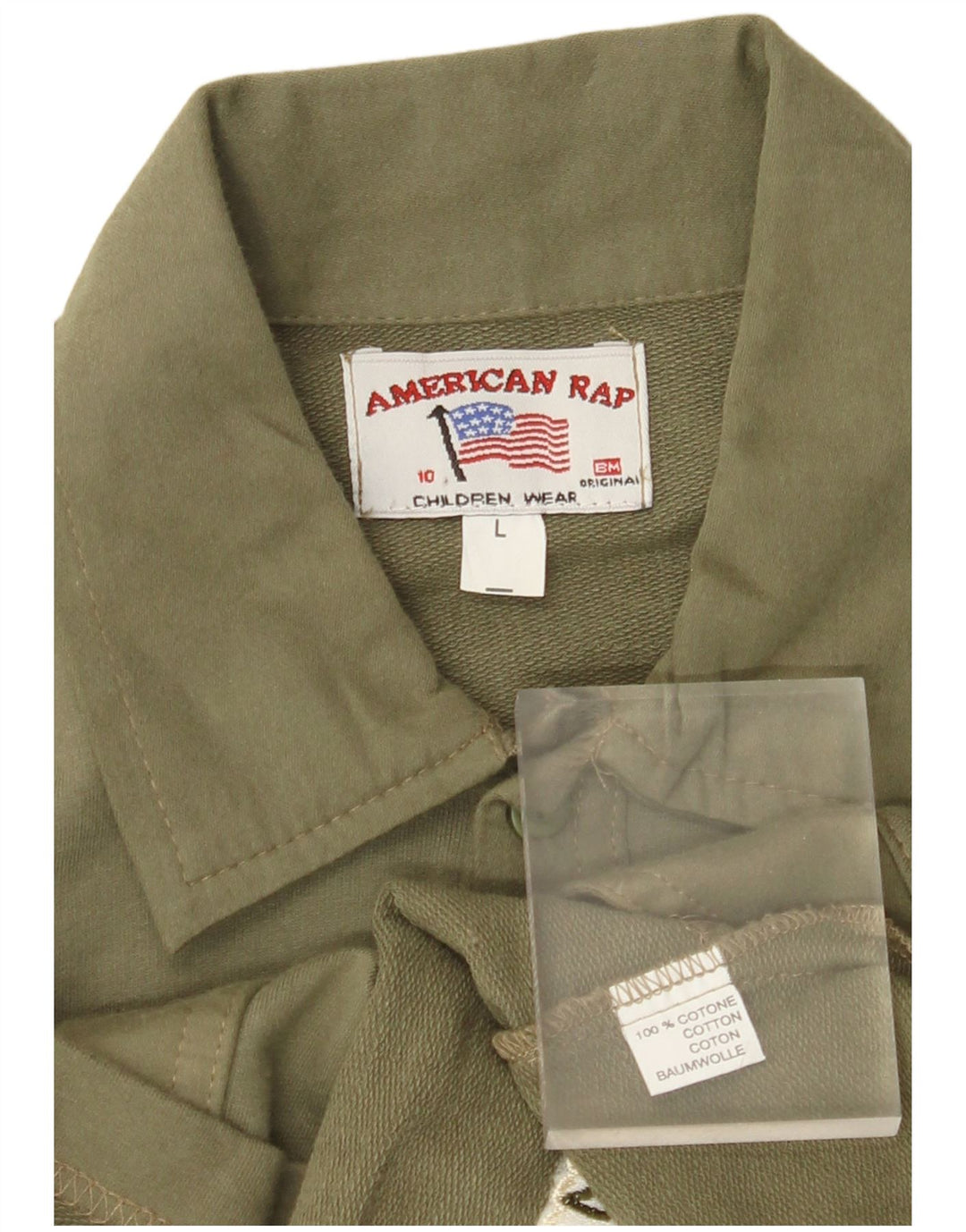Camisa gráfica feminina VINTAGE US 10 grande algodão cáqui