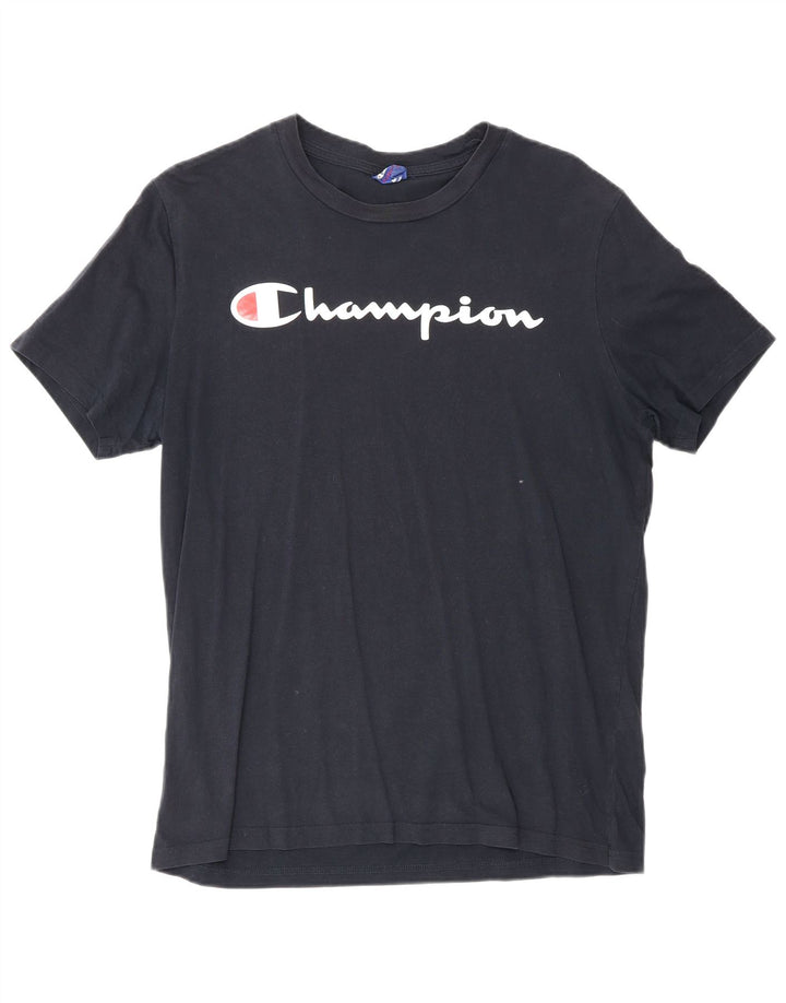 Camiseta gráfica masculina Champion Top Médio Azul Marinho