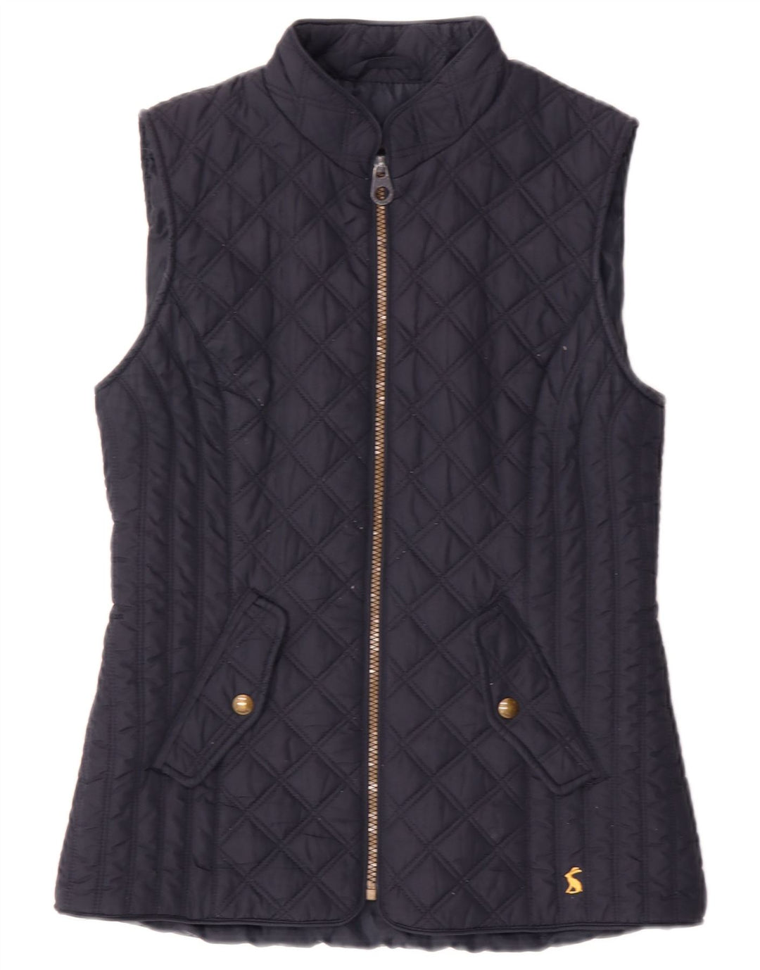 Joules Womens Quilted Gilet UK 8 Pequeno Poliéster Azul Marinho