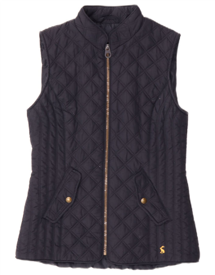 Joules Womens Quilted Gilet UK 8 Pequeno Poliéster Azul Marinho