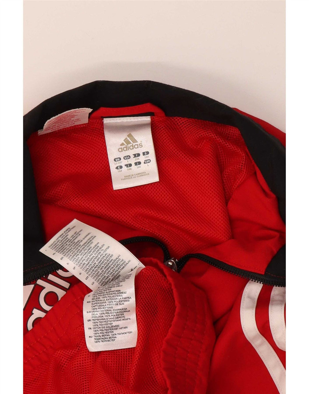 Adidas Meninos Graphic Tracksuit Top Jacket 13-14 Anos Poliéster Vermelho