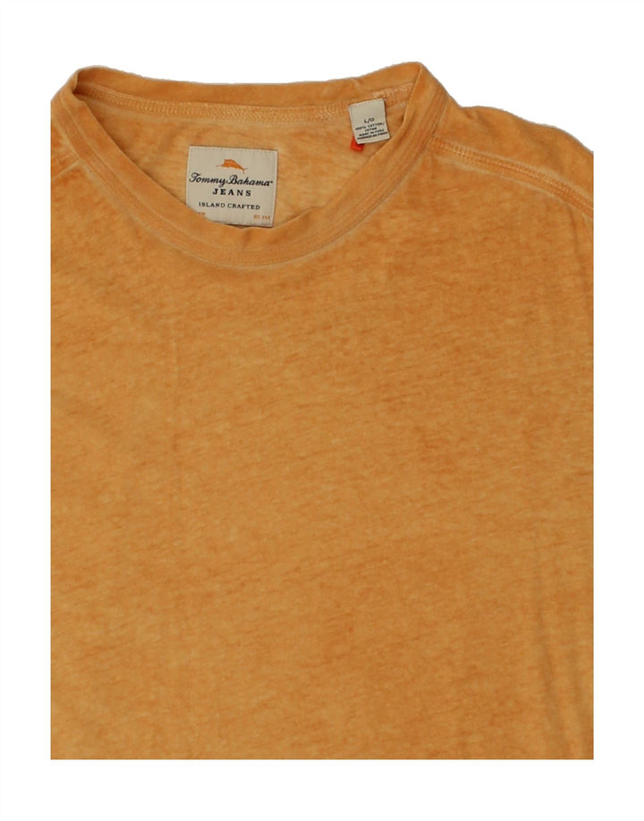 TOMMY BAHAMA Mens T-Shirt Top Large Yellow Cotton Vintage Tommy Bahama and Second-Hand Tommy Bahama from Messina Hembry 