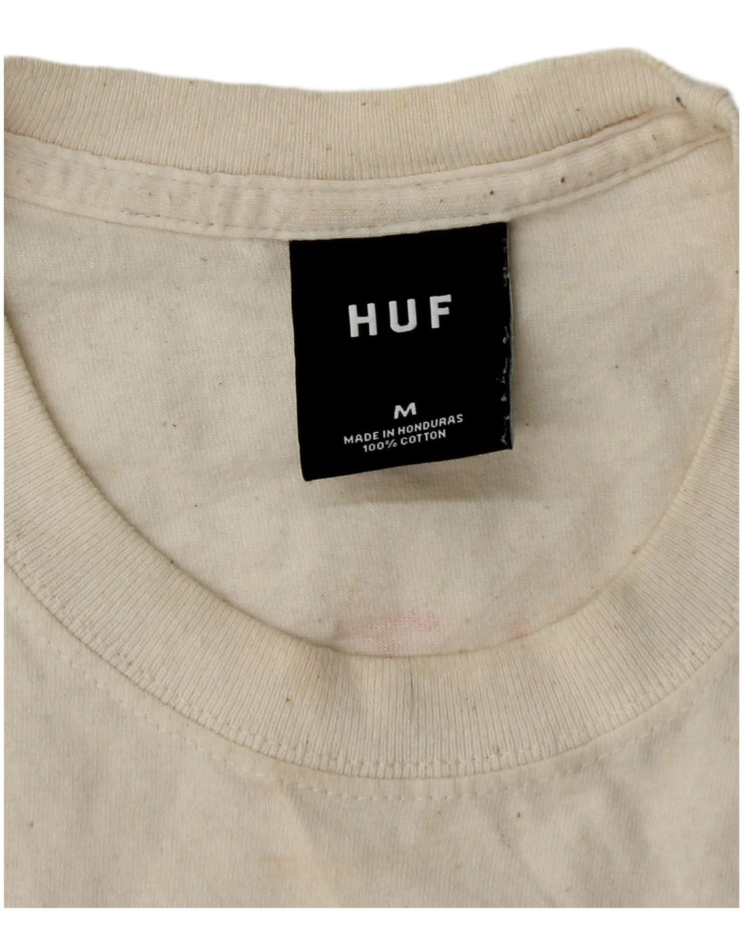 Camiseta masculina gráfica HUF Top médio algodão branco