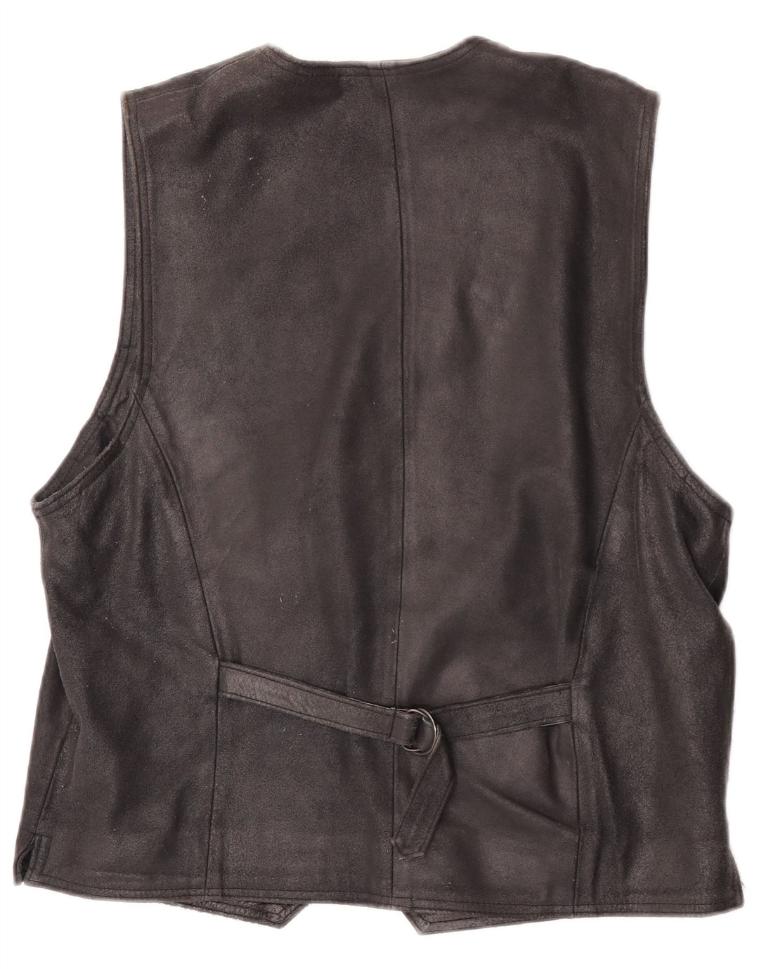 Colete masculino vintage de camurça IT 48 couro preto médio