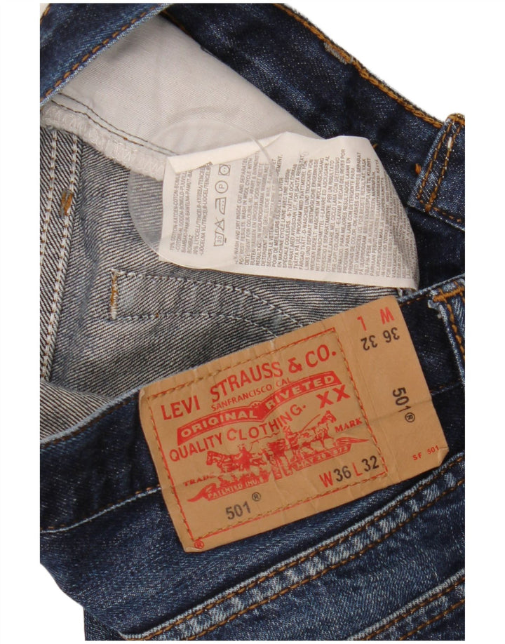 Levi's Masculino 501 Straight Jeans W36 L32 Azul Algodão