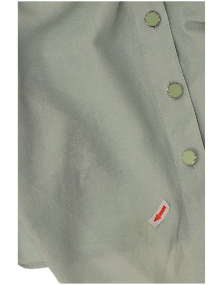 Camisa feminina de manga curta Marks & Spencer UK 20 2XL verde poliéster