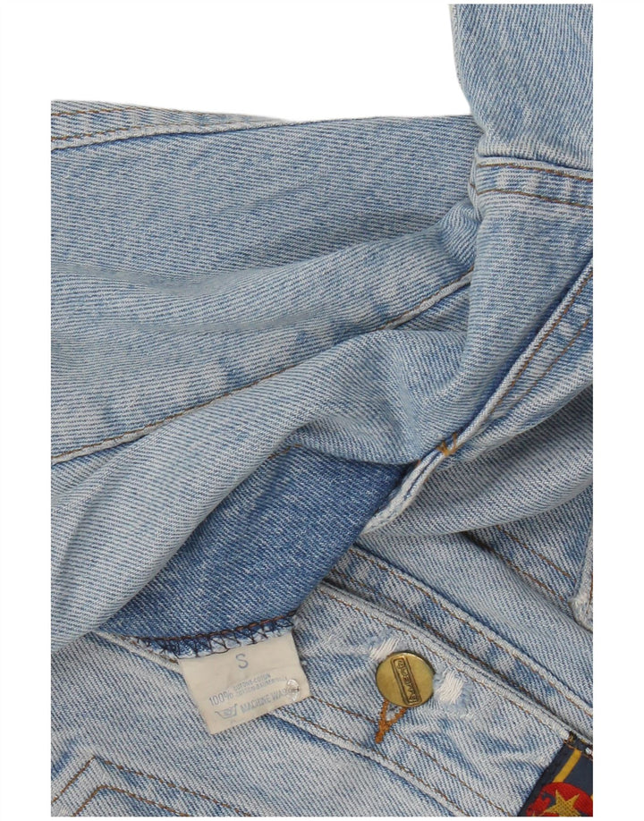 Jaqueta jeans feminina grande QUARRY UK 10 algodão azul pequeno