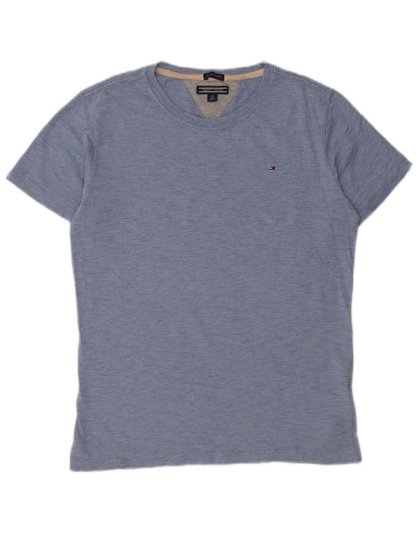 Camiseta masculina TOMMY HILFIGER 13-14 anos algodão manchado azul