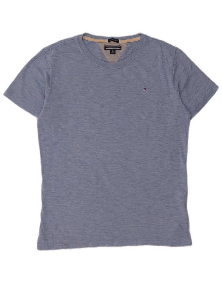 Camiseta masculina TOMMY HILFIGER 13-14 anos algodão manchado azul