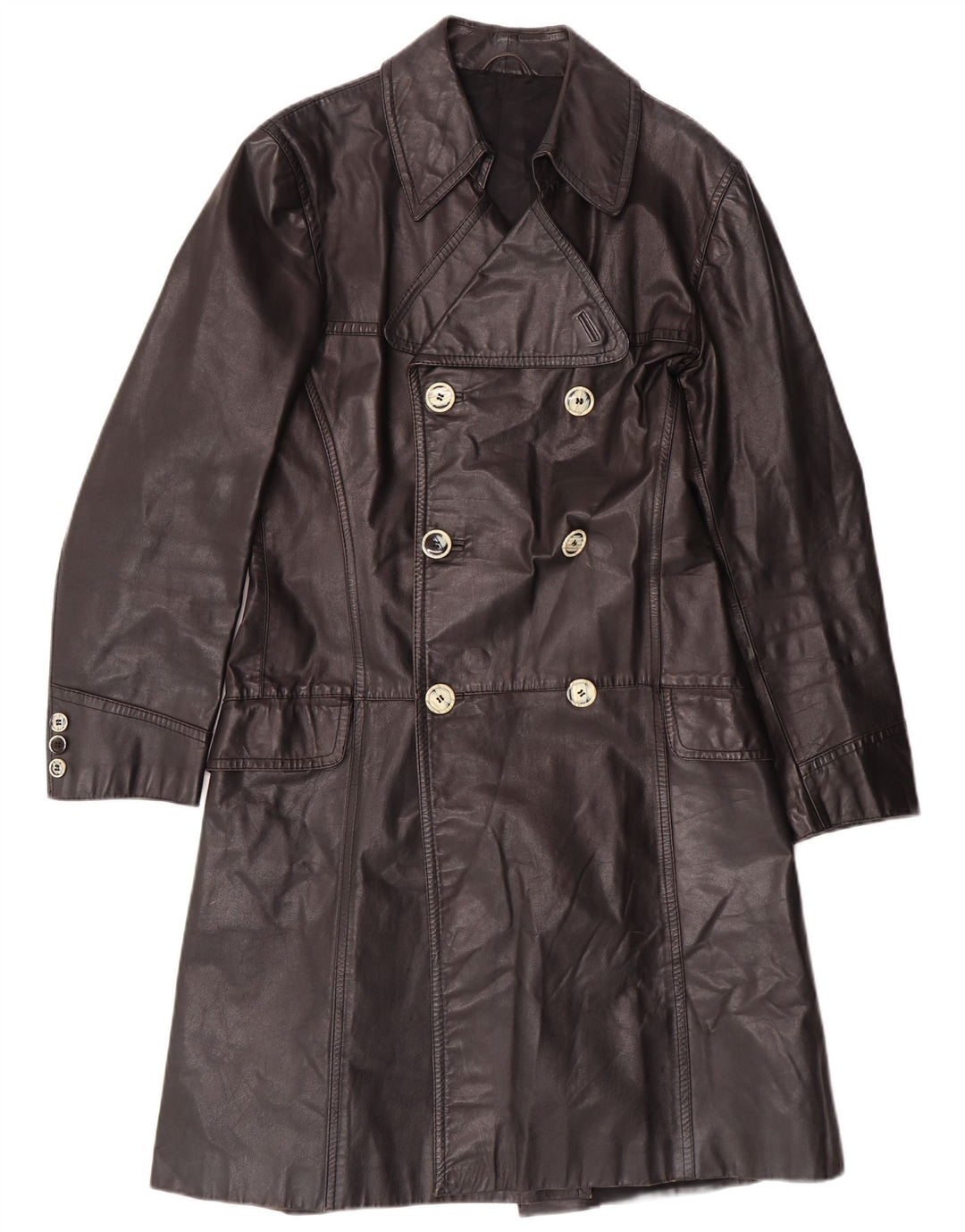 Casaco de couro masculino vintage IT 46 pequeno couro preto clássico