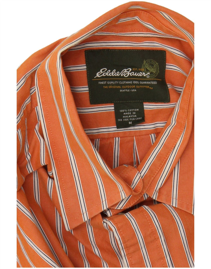 Camisa masculina EDDIE BAUER de algodão listrado laranja médio