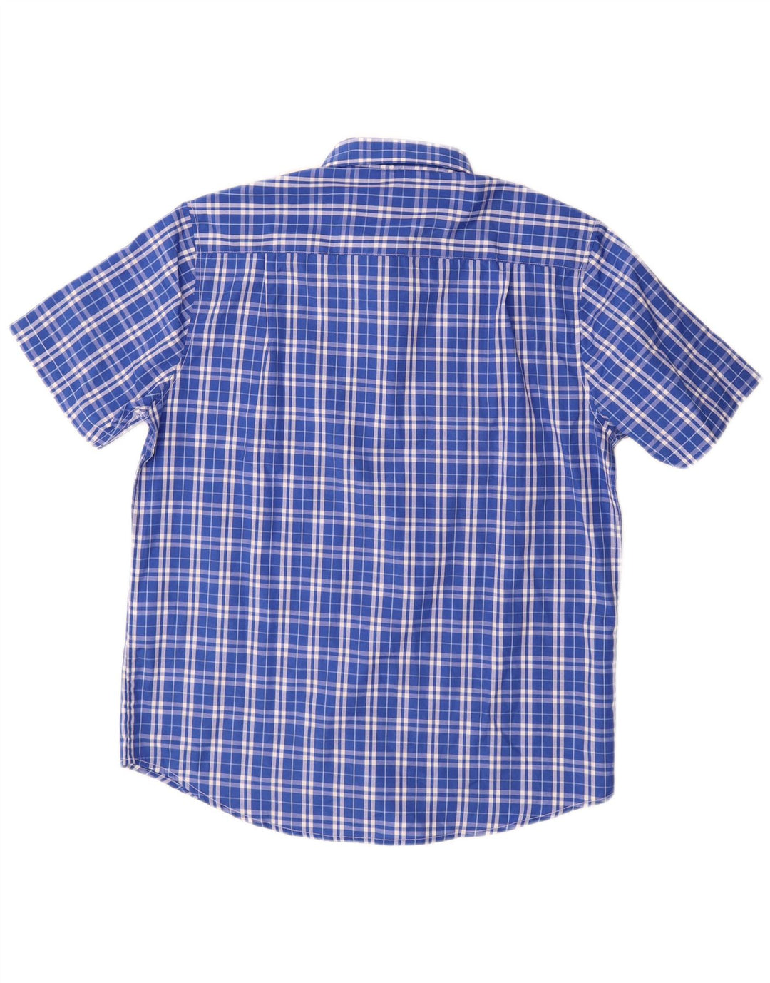 Camisa masculina de manga curta James Pringle poliéster xadrez azul médio