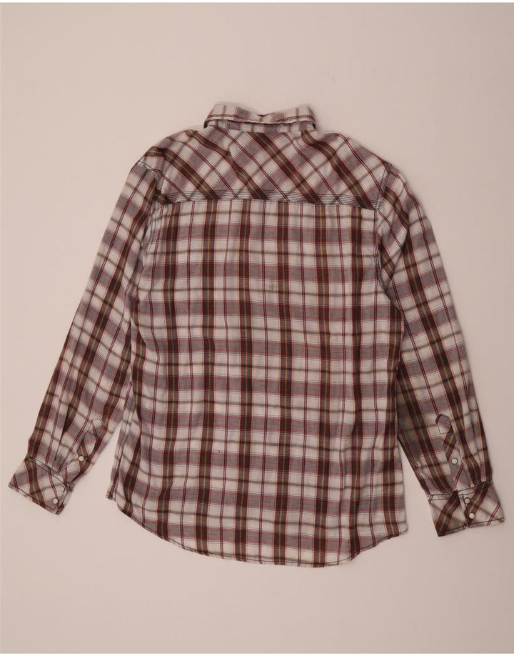 Camisa masculina de flanela xadrez BKE XL algodão xadrez Borgonha