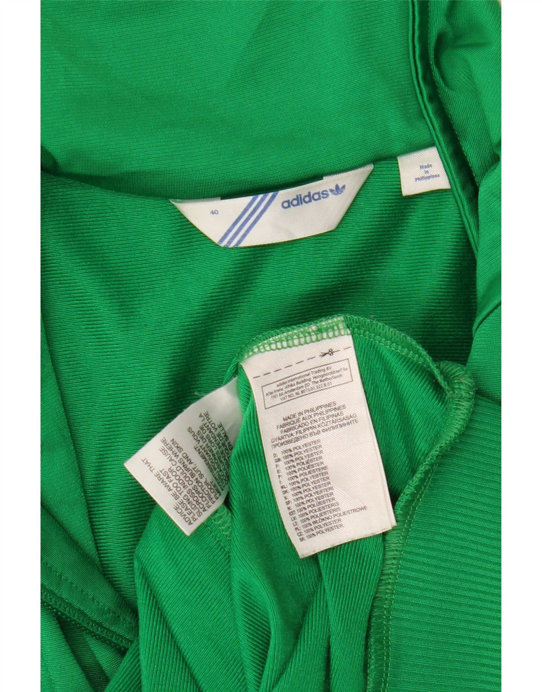 Adidas Womens Graphic Tracksuit Top Jacket EU 40 Medium Green Polyester