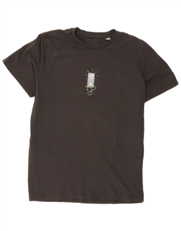 Camiseta Adidas Masculina Graphic Top Grande Algodão Cinza