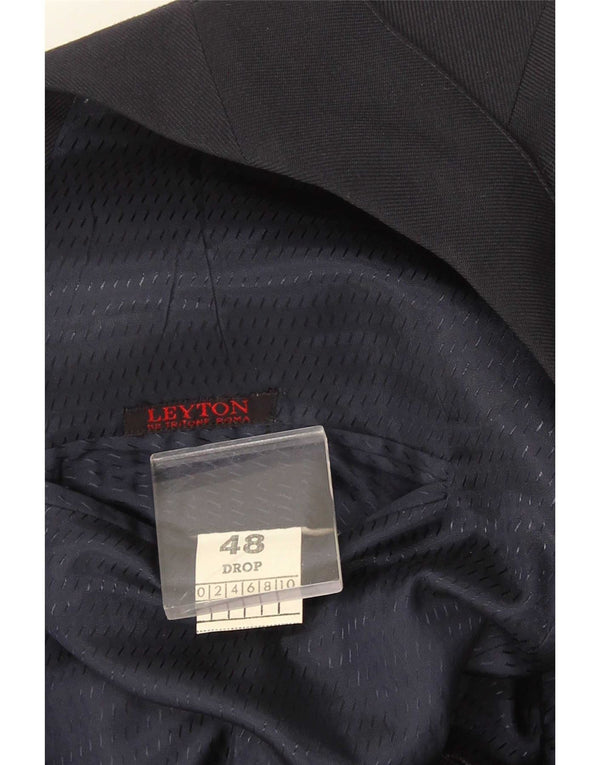 Jaqueta blazer masculina vintage com peito duplo IT 48 azul marinho médio