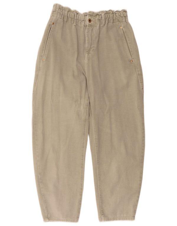Calça capri feminina Zara cintura alta cônica UE 40 médio W30 L23 bege