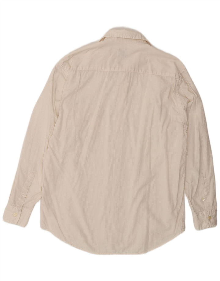 Camisa masculina Brooksfield de algodão listrado bege médio
