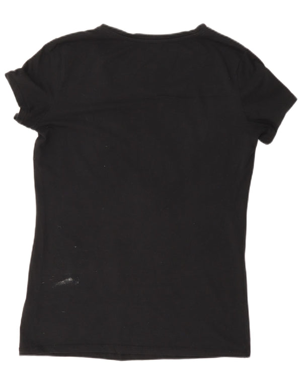 Camiseta feminina Guess com estampa gráfica UK 16 grande algodão preto