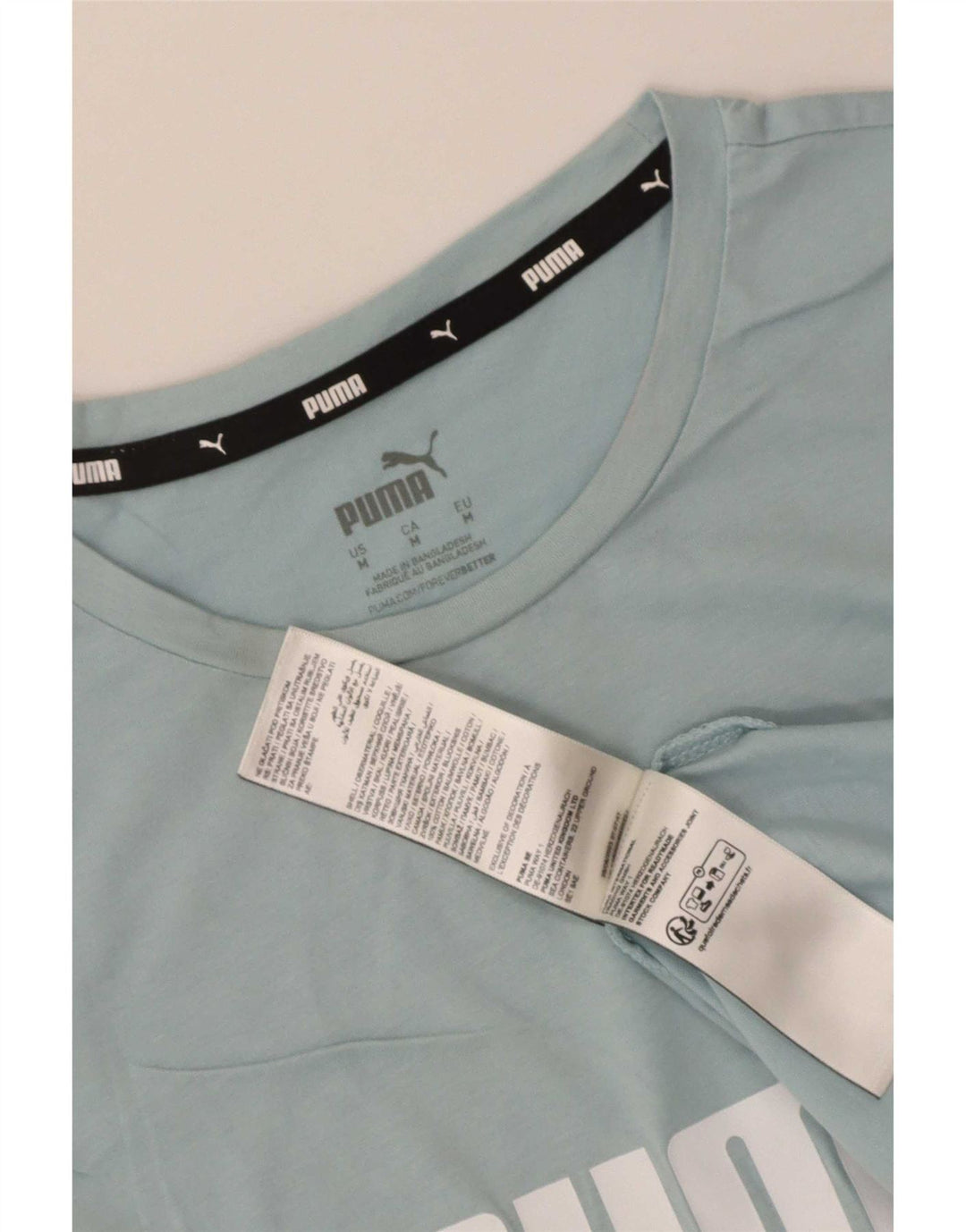 Puma Camiseta Feminina Graphic Top UK 12 Algodão Azul Médio