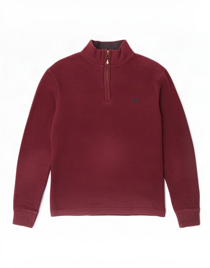 Moletom masculino Timberland com zíper e ajuste regular, moletom médio Borgonha