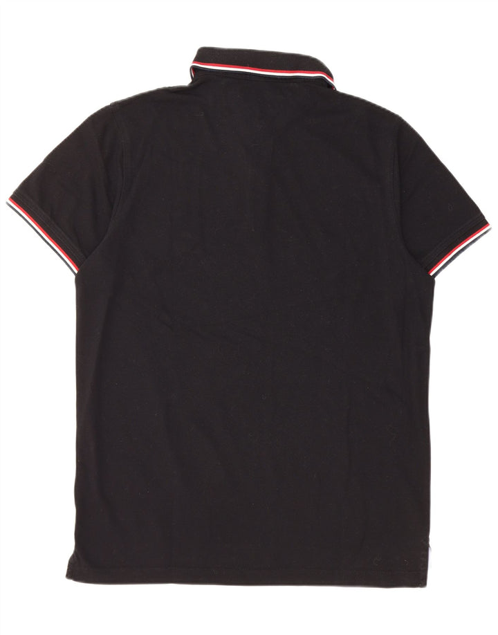Camisa polo masculina TOMMY HILFIGER slim fit grande algodão preto