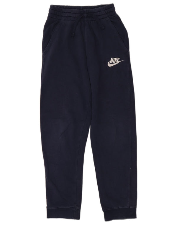 NIKE Meninos Calças de treino Joggers 12-13 anos Grande Azul marinho Algodão