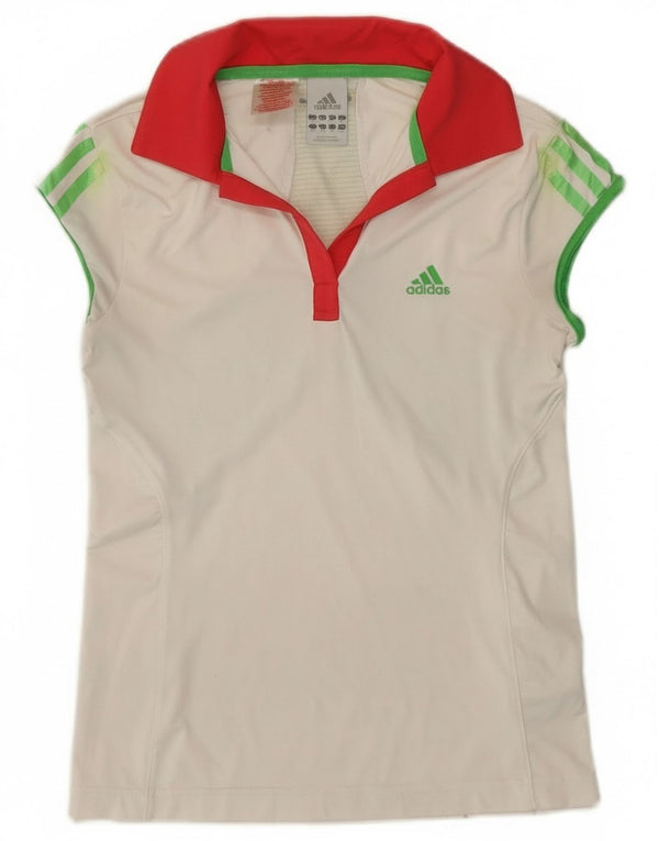 Polo Adidas Menina Climacool 13-14 Anos Branco Poliéster Esportivo