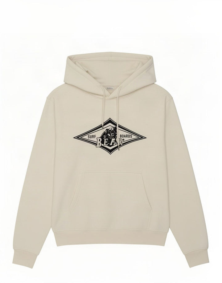 Bear masculino gráfico moletom com capuz médio algodão branco