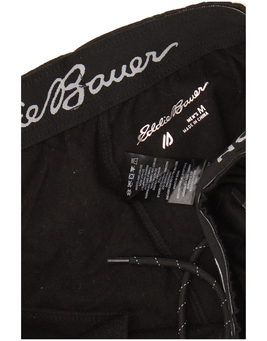 EDDIE BAUER Calça de treino masculina Joggers poliéster preto médio