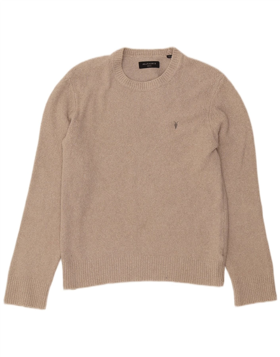 Suéter masculino ALL SAINTS com gola redonda e algodão bege pequeno