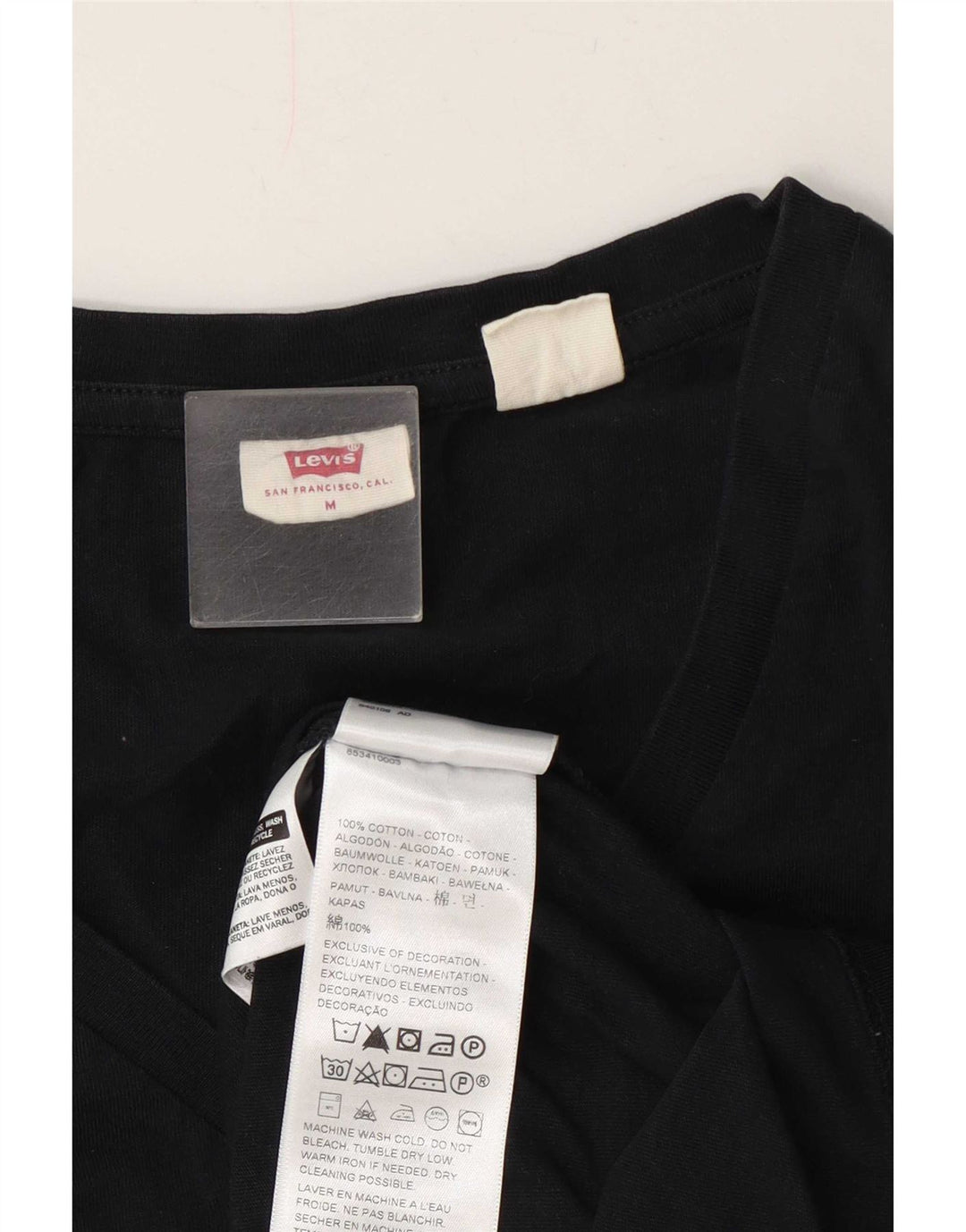 Camiseta feminina Levi's UK 14 médio algodão preto