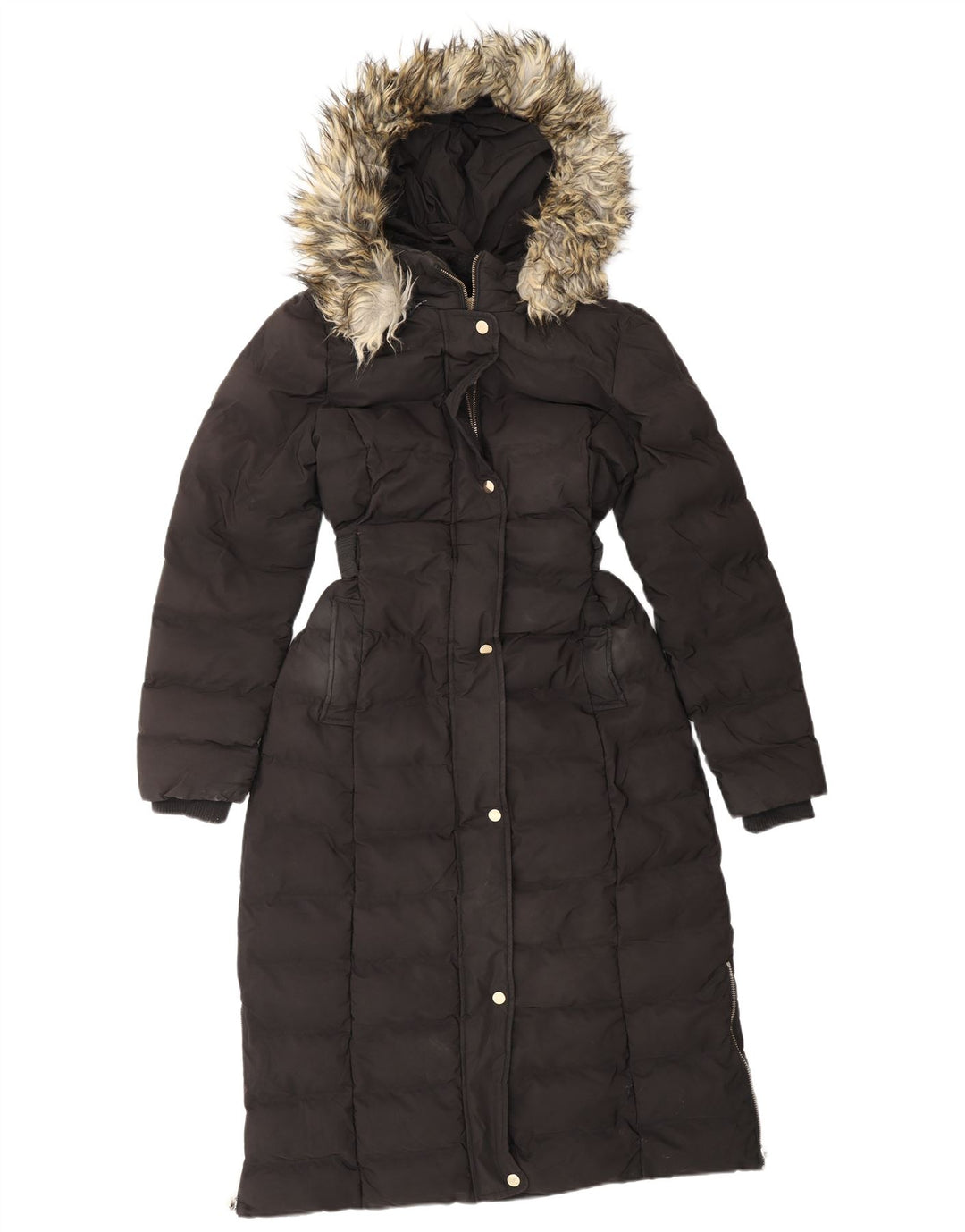 Casaco feminino acolchoado com capuz OASIS UK 12 poliéster preto médio