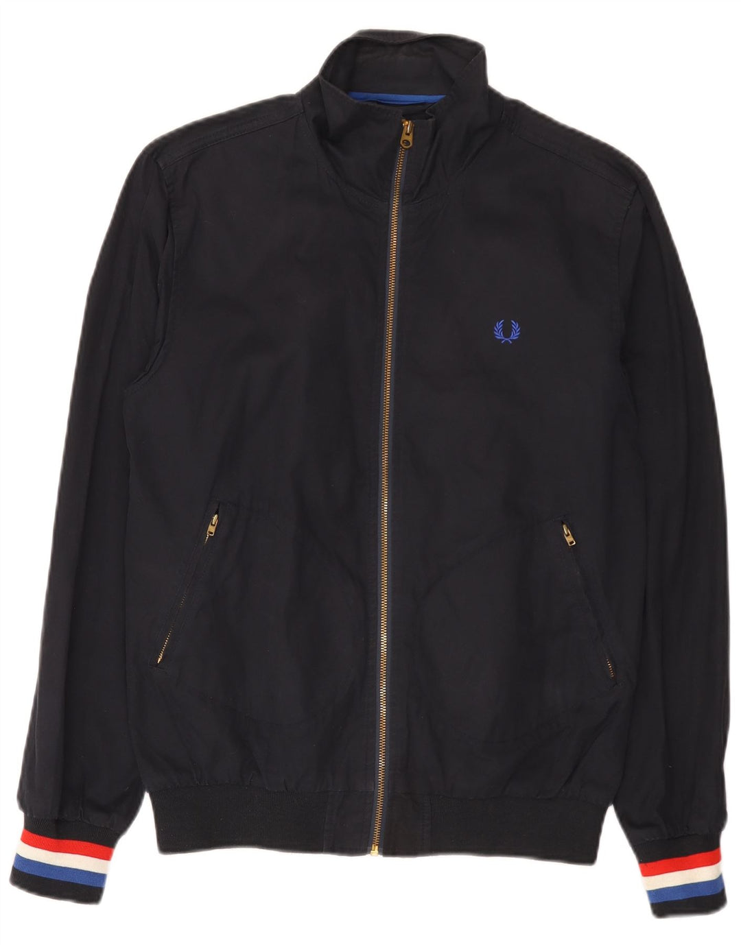 Jaqueta bomber masculina Fred Perry Reino Unido 38 algodão azul marinho médio