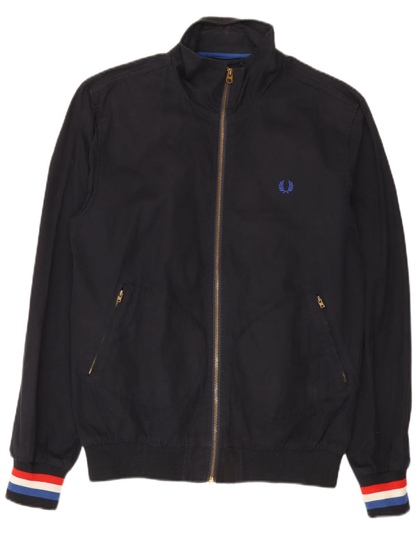 Jaqueta bomber masculina Fred Perry Reino Unido 38 algodão azul marinho médio