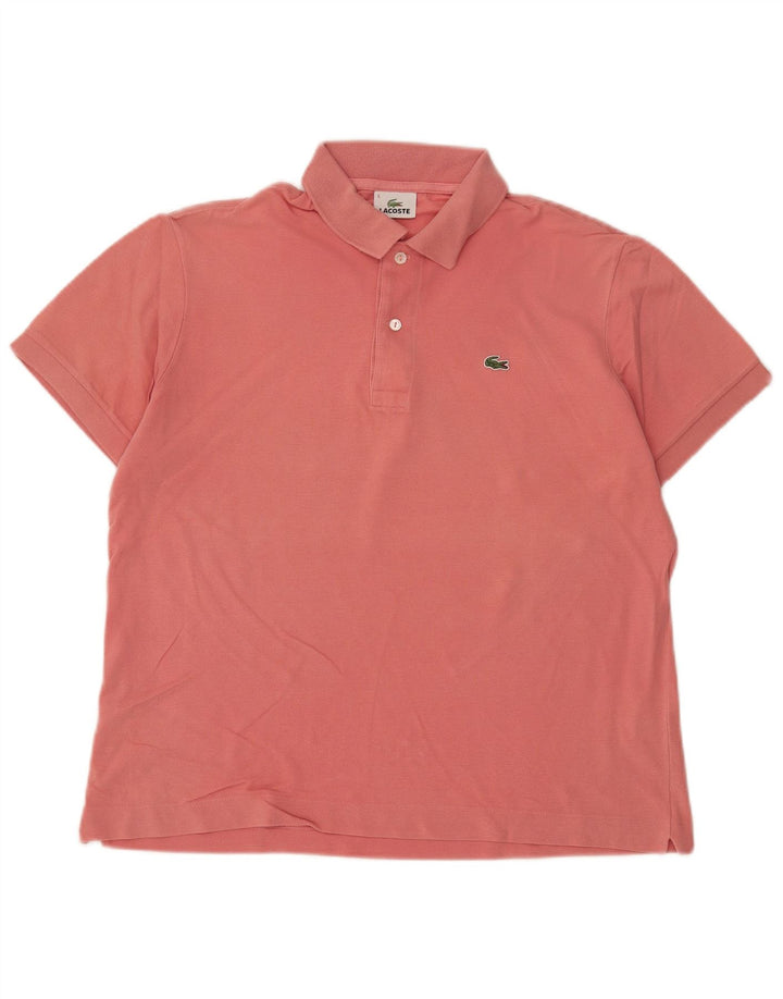 Camisa polo masculina Lacoste tamanho 5 grande algodão rosa
