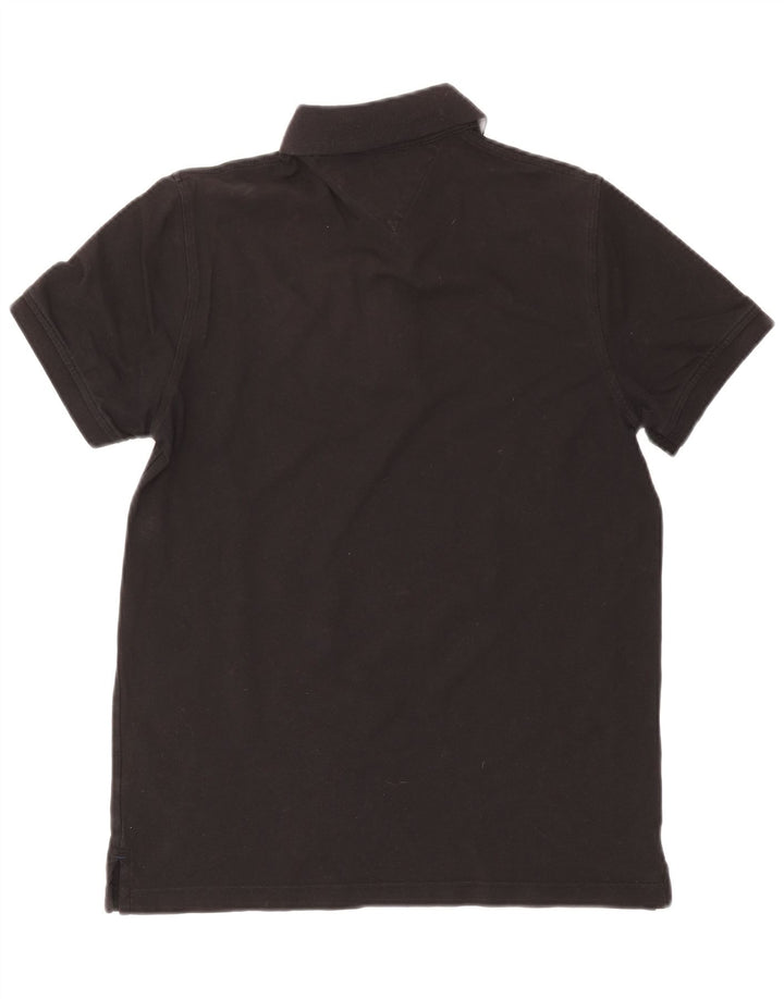 Camisa polo masculina Tommy Hilfiger de algodão preto médio