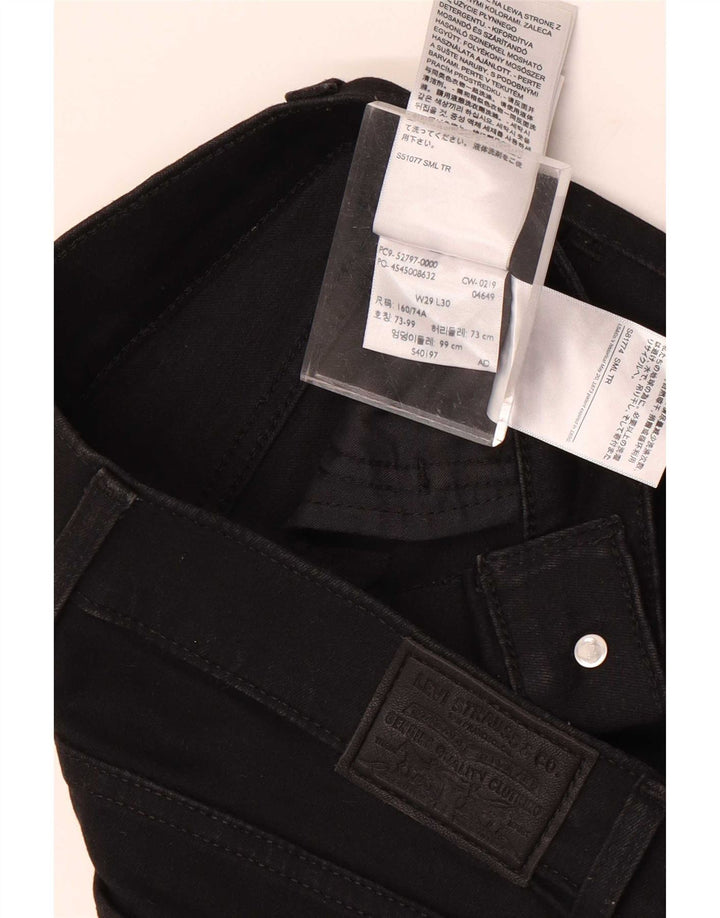 Jeans skinny feminino Levi's W29 L30 algodão preto