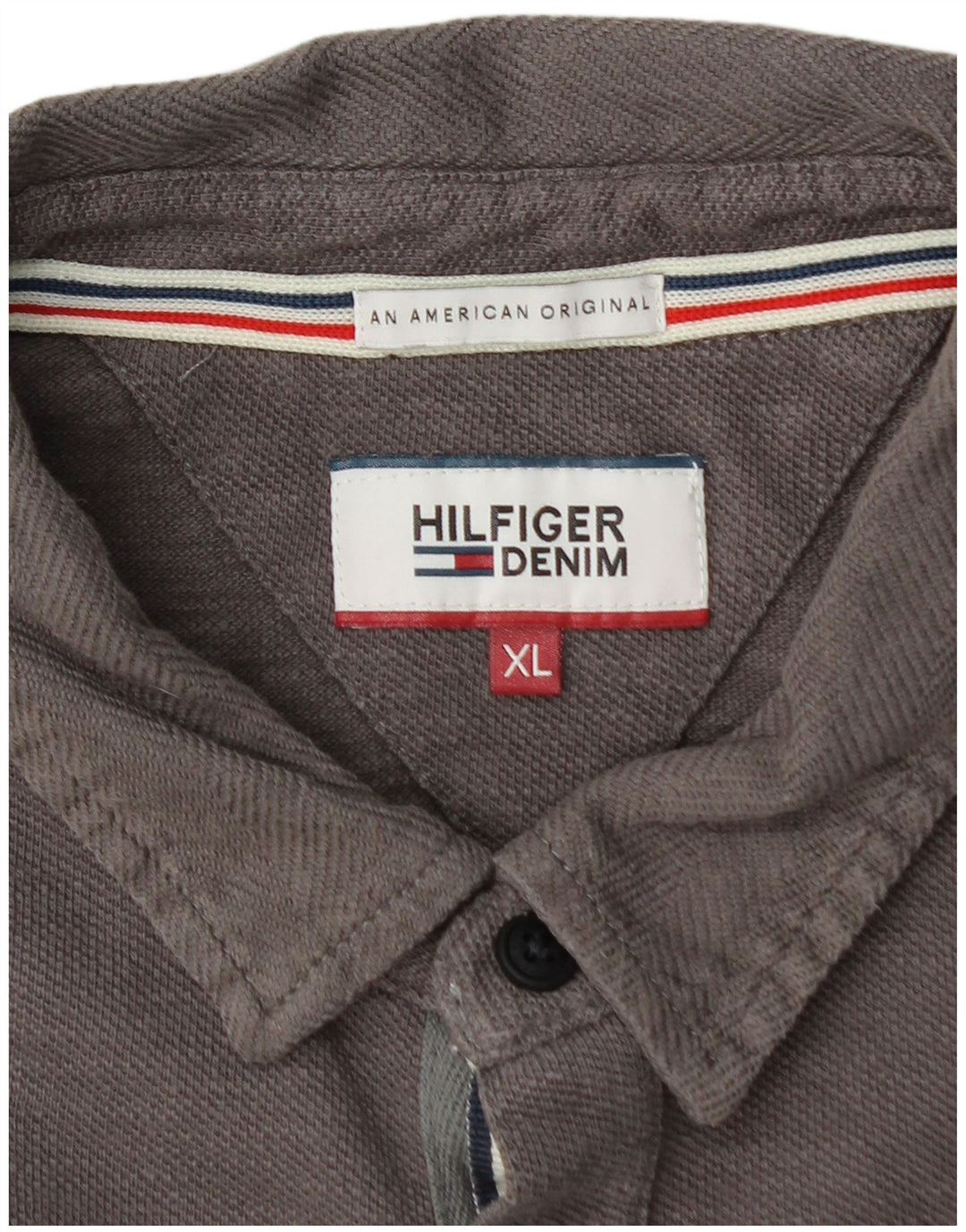 Camisa polo masculina TOMMY HILFIGER de manga comprida XL cinza