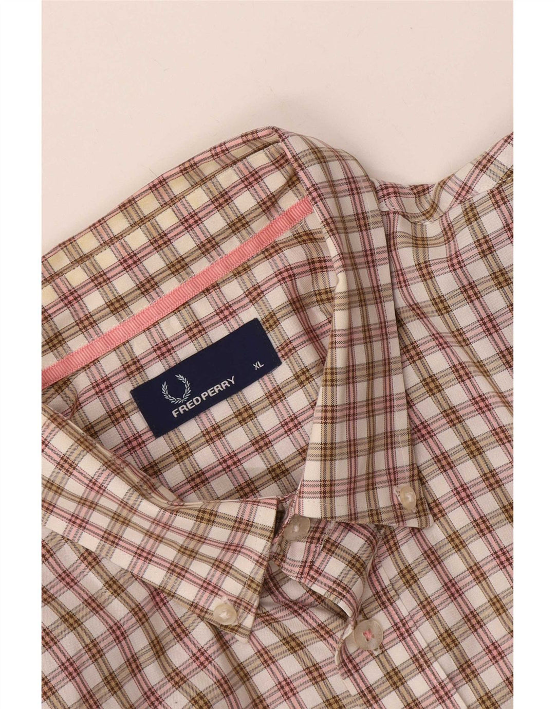 Camisa masculina de manga curta Fred Perry XL xadrez multicolorida