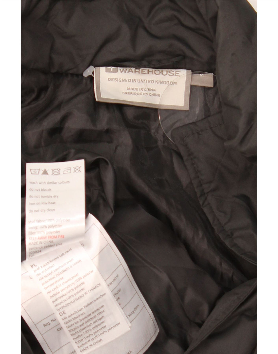 MOUNTAIN WAREHOUSE Colete masculino acolchoado UK 38 poliéster preto médio
