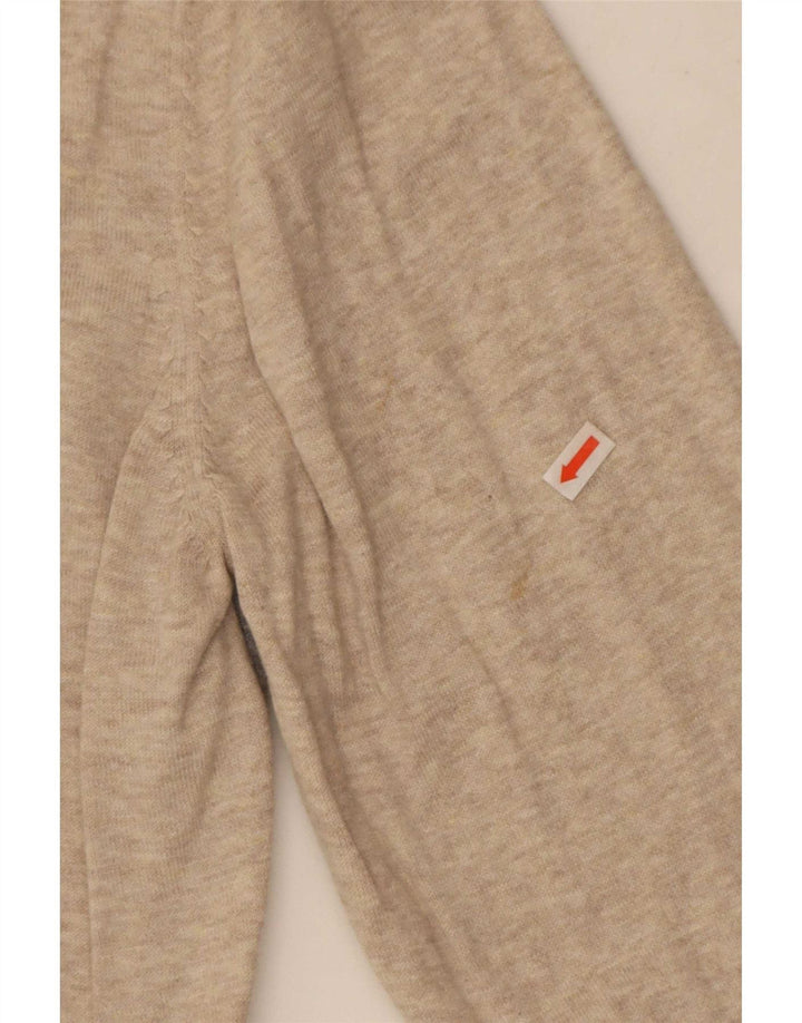 Suéter masculino Marks & Spencer com gola polo e bloco colorido bege médio