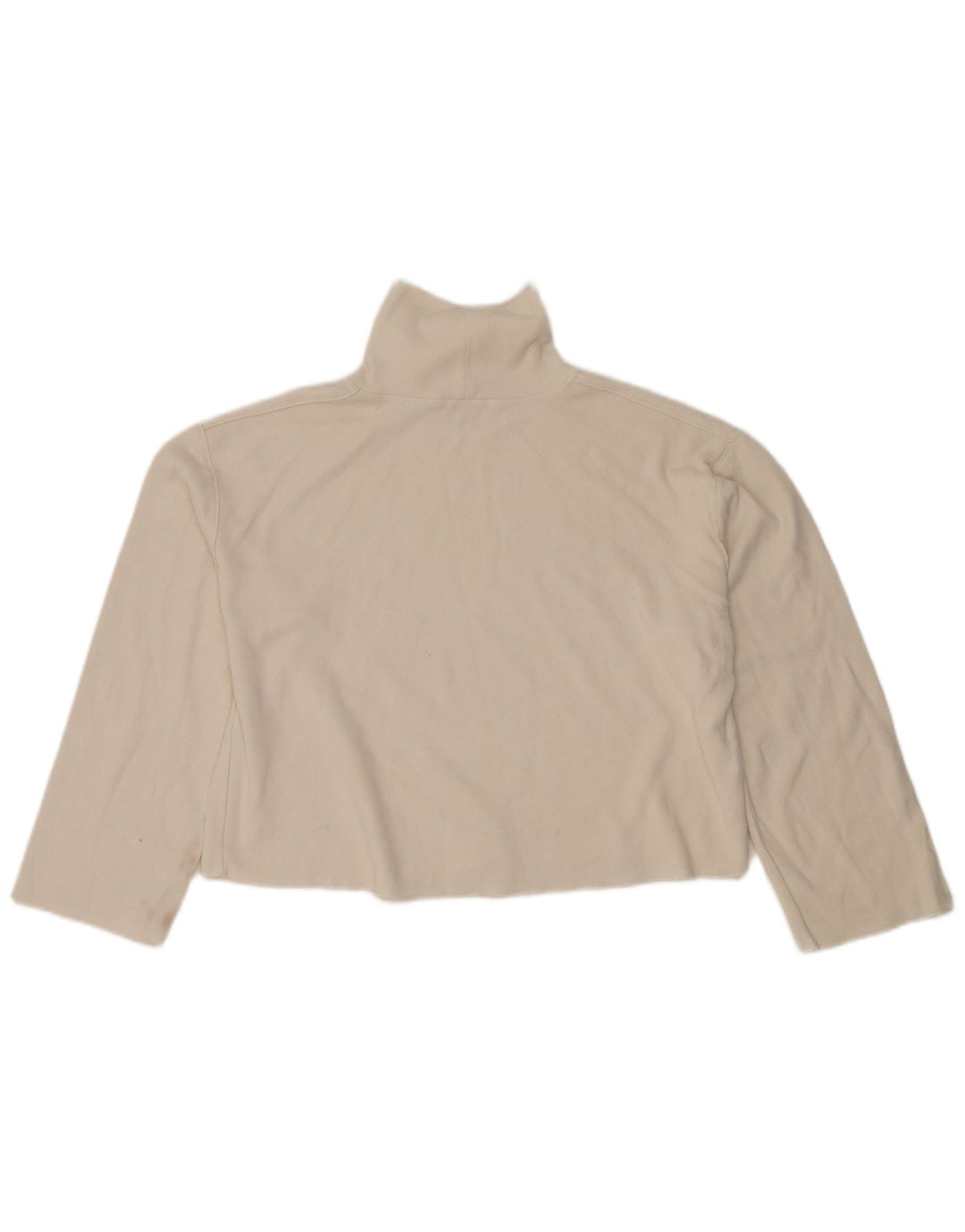 Zara Womens Oversized Crop Top Manga Longa Reino Unido 14 Médio Algodão Branco