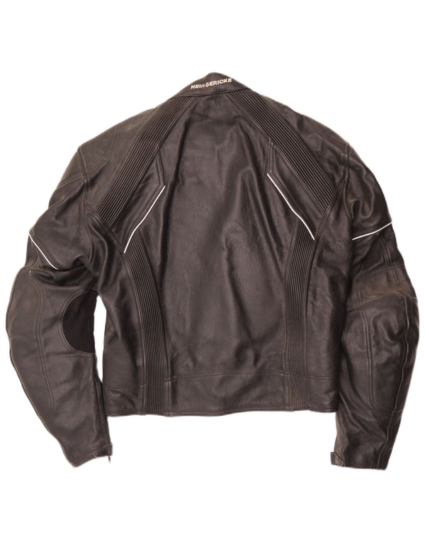 Hein Gericke Mens Motorstyle Couro Racer Jaqueta Reino Unido 34 XS Couro Preto