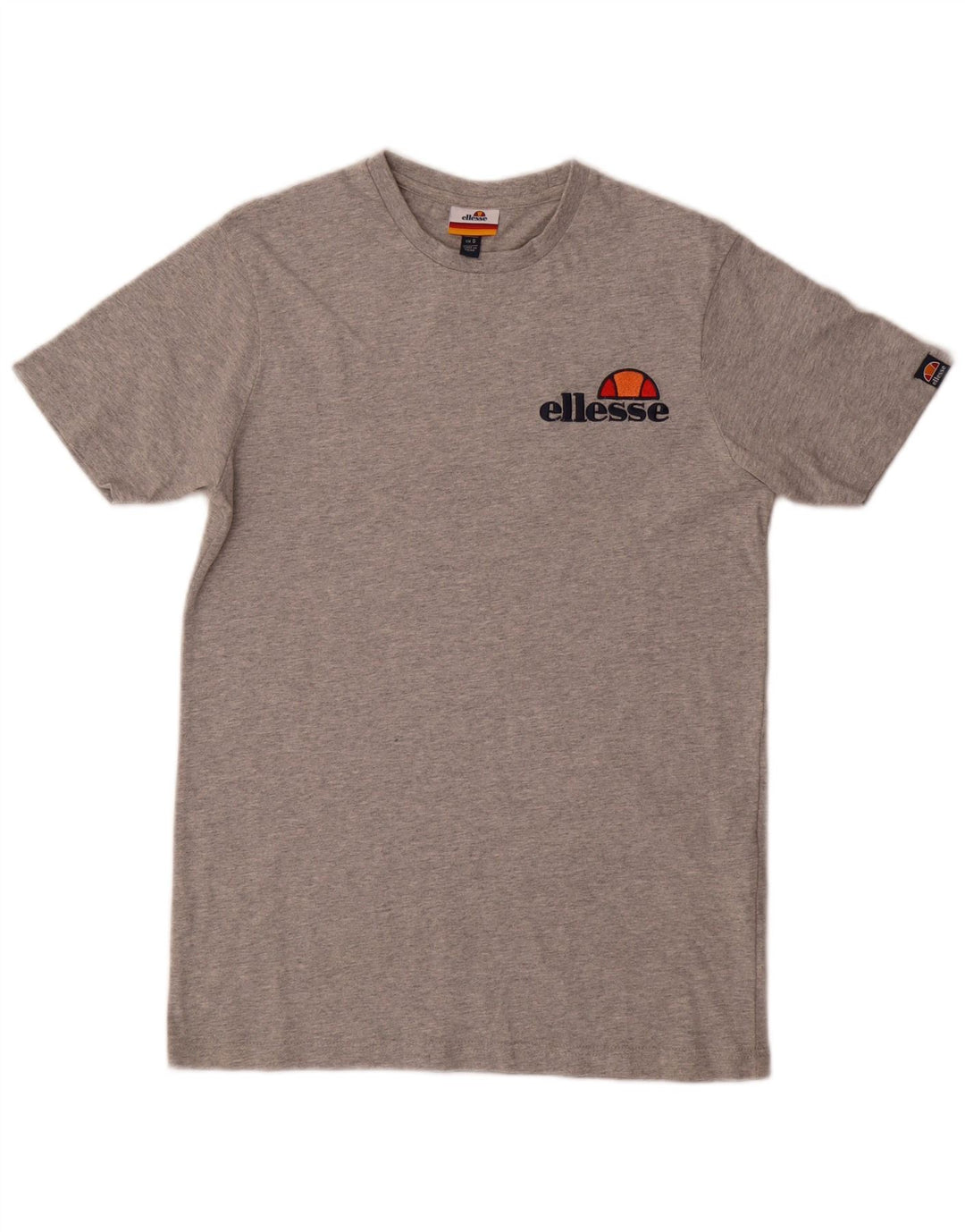 Ellesse Camiseta masculina gráfica top pequeno algodão manchado cinza