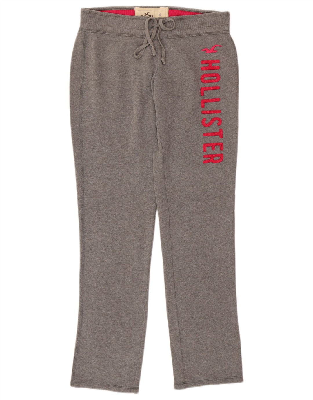 Calça feminina HOLLISTER com estampa gráfica UK 14 algodão cinza médio